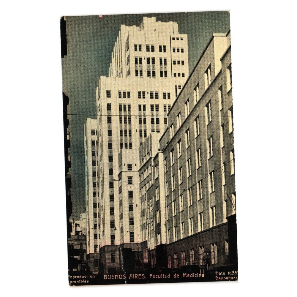 Vintage Postcard University Of Medicine Argentina Building Landscapes Tarjeta